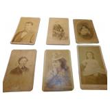 Six Vintage Cabinet Card Photographs from the Late