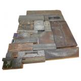 Vintage Metal Printing Blocks with Various Designs