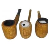 Three Vintage Corn Cob Smoking Pipes