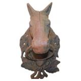 Antique Cast Iron Horse Head Hitching Post Topper
