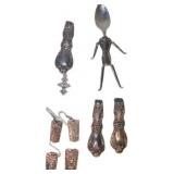 Vintage Silverware Jewelry and Spoon Figurine Set