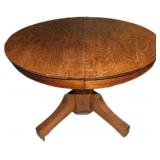 Round Pedestal Table in 44ï¿½31 Tiger Wood Construct