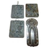 Vintage Metal Toy Molds for Skeleton and Figures,