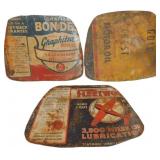 Vintage Flattened Metal Gas Cans Repurposed as Dec