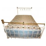 Queen Metal Bed Frame with Mattress and Box Spring