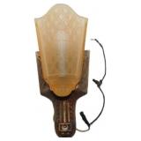 Antique Moe Bridges Slip Shade Sconce with Amber G