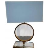 Decorative Table Lamp with Circular Base and Recta