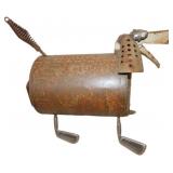 Upcycled Metal Sculpture With Dog-Like Features An