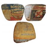 Three Flattened Metal Gas Cans Repurposed as Vinta