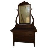 Antique Wooden Vanity Dresser With Mirror, 72´´x38