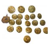 Vintage U.S. Military Brass Buttons with Decorativ