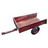 Vintage Case Red Metal Utility Trailer With Single