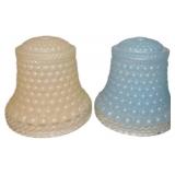 6�5.5 Hobnail Glass Light Shades in Cream and Blue