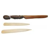 Wooden 11-Inch Carved Item with 2 Additional 7-Inc