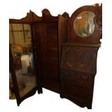 Antique Wood Wardrobe (Wedding Cabinet) w/Secretar