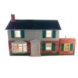 Vintage Metal Dollhouse with Brick and Bay Window