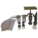 Decorative Tableware Featuring Brass Trivet, Butle