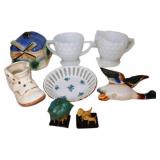 Vintage Decorative Lot: Occupied Japan Duck, Milk