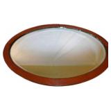 Oval Wall Mirror With Wooden Frame � 33�23 Inches