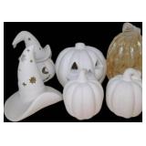 Halloween-Themed Ceramic and Glass Decor Pieces