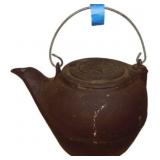 Vintage Cast Iron Kettle with Star Motif, 12�7.5,
