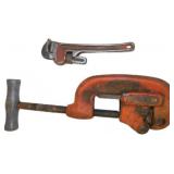 Vintage RIDGID Pipe Wrench Set, 15.5�45 and 7.5�2