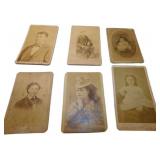 Six Vintage Cabinet Card Photographs from the Late