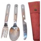 Vintage Girl Scout Stainless Steel Utensil Set wit