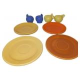 8 PCS Vintage Bauer Pottery Dinnerware and Shakers