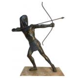 19´´ Bronze Archer Sculpture on Marble Base