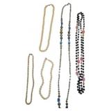 Five Beaded Necklaces with Assorted Designs