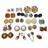 Vintage Assorted Costume Jewelry Earring Collectio