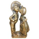 Bronze Sculpture Depicting a Kissing Couple, 8.75�