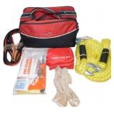 Emergency Kit with First Aid, Jumper Cables, Tow R