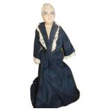 15-Inch Antique Doll with Cloth Body and Painted F