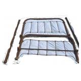 Antique Iron Bed Frame with Rustic Patina - Comple