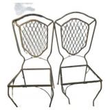 Vintage Metal Chair Frames with Decorative Backs