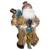 Large 18-Inch Old World Santa Figure in Gold and B