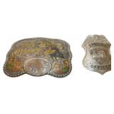 1996 Bull Riding Champion Belt Buckle and Special