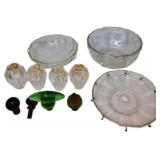 Misc Vintage Glass Lamp Parts Including Shades and