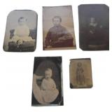 5 Vintage Tintype Photos Featuring Children