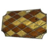 Diamond-Patterned Stained Glass Windows with Metal