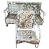 Rustic Two-Piece Metal Patio Set With Bench and Ch