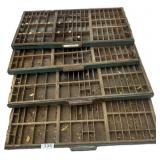 Vintage Wooden Printer's Drawers w/Compartments
