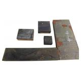 Vintage Printing Blocks with Illustrations and Tex