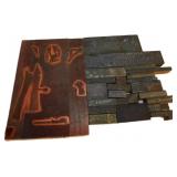 Vintage Letterpress Printing Blocks in Wood and Me