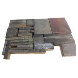 Vintage Printing Press Blocks with Text and Portra
