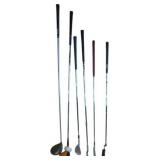 Six Golf Clubs Including Callaway, Titleist, and S
