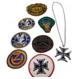 8 Pieces: Mixed Patches and Cross Necklace