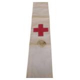 Vintage WWII Medical Arm Band with Red Cross and M